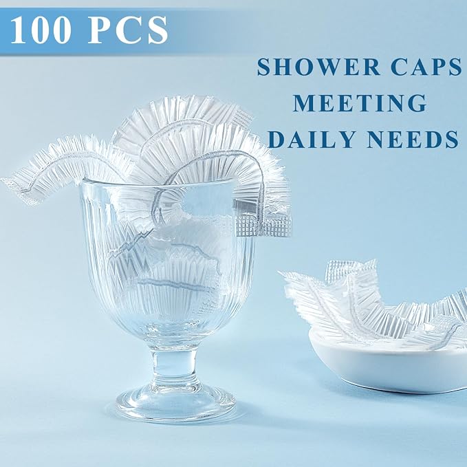 MORGLES 100 Pcs Disposable Shower Caps - Image 3