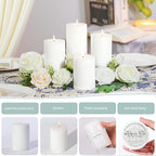 4 Pcs White Orange Vanilla Scented Pillar Candles, 60H Long-Lasting Burn - Image 6