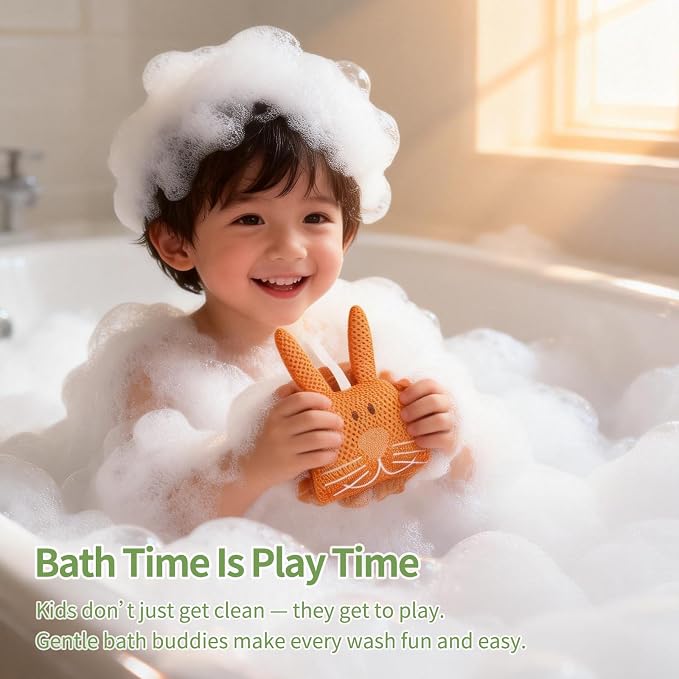 Kids Bath Sponge, Soft Mesh Shower Pouf - Image 5