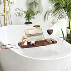 Teak Bathtub Tray Expandable Bathroom Tray - Image 5