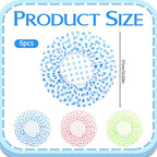 6PCS Shower Caps, Waterproof Reusable Plastic Shower Caps Elastic Band Flower - Image 2