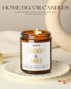 AOOVOO Lavender Amber Candles - 9 oz Scented Candles - Image 6