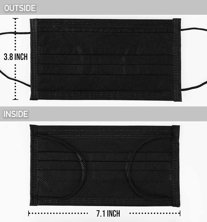LEMENT 500pcs Disposable Black Mask, 3-Ply Face Masks - Image 5