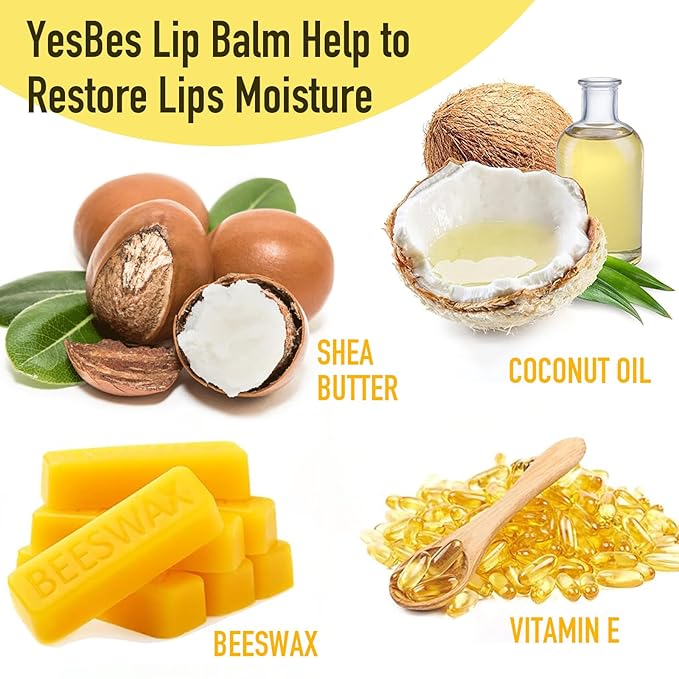 YesBes 64 Pack Lip Balm, Natural Lip Balm Bulk - Image 4