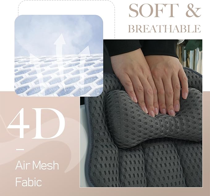 Bath Pillow for Tub, 4D Air Mesh Breathable Fabric, Soft Supportive Bathtub - Image 4