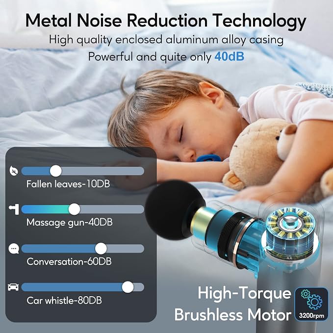 arboleaf Massage Gun Deep Tissue, Balance of Power & Portability Full-Metal - Image 6