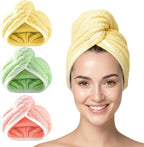 3 Pack Microfiber Hair Towel Wrap by YHPDYL