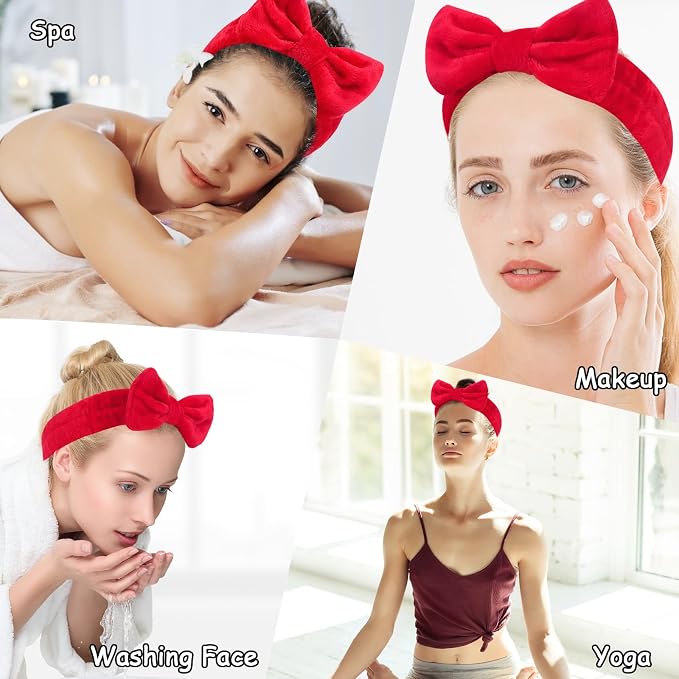 Casoty 10 Pcs Red Makeup Headbands, Hair Band - Image 9