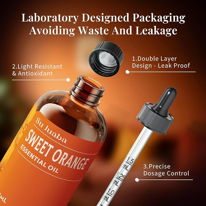 SU JUABA Orange Essential Oil 4 Fl Oz, 100% Pure Natural - Image 7