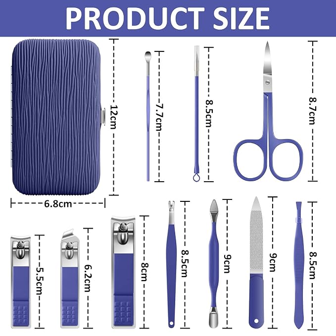 BLESWIN Manicure Set, 10 in 1 Professional Manicure and Pedicure Kit, Nail Care - Image 4