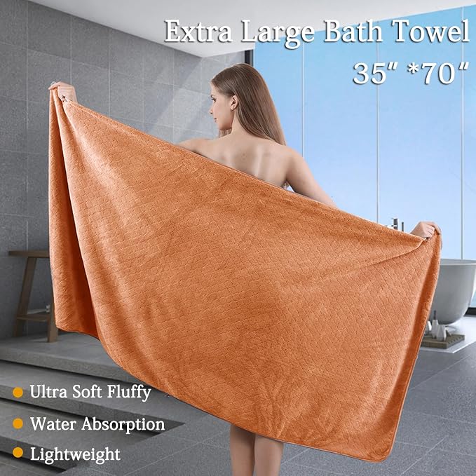 4 Piece Extra Large Bath Towels Set 35x70 Inches - Image 2