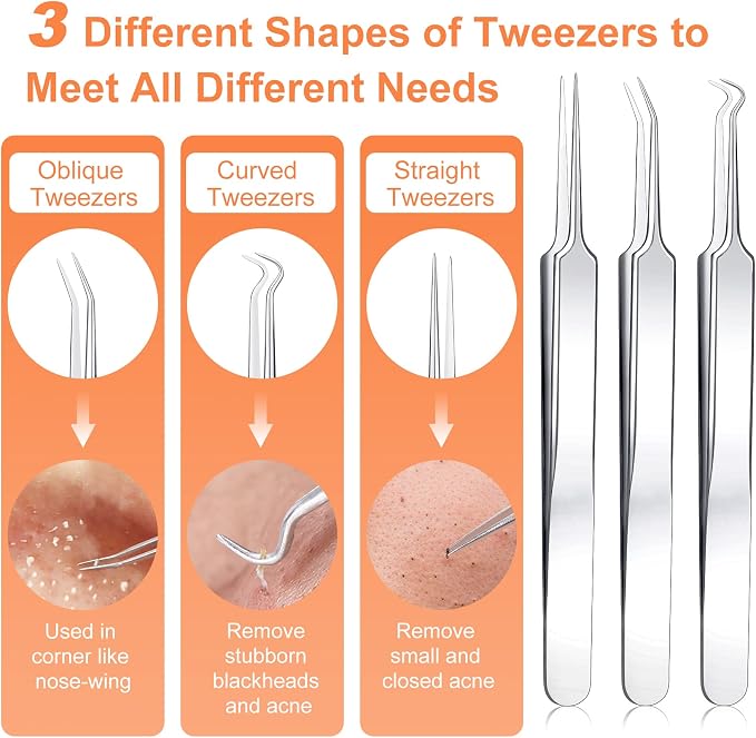 Pimple Popper Tool Kit, IUMAKEVP 15 PCS Professional Stainless Steel Blackhead - Image 2