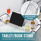 TAILI Bathtub Tray Table for Luxury Bath, Expandable Extra Wide Bthtub Caddy - Image 5