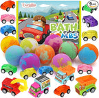 Bath Bombs for Kids with Toys Inside, 9 Pack Handmde Bath Bombs Set with by Excalla