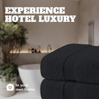 White Classic Black Bath Towels 27x54 Inch, Cotton Towel Set - Image 7
