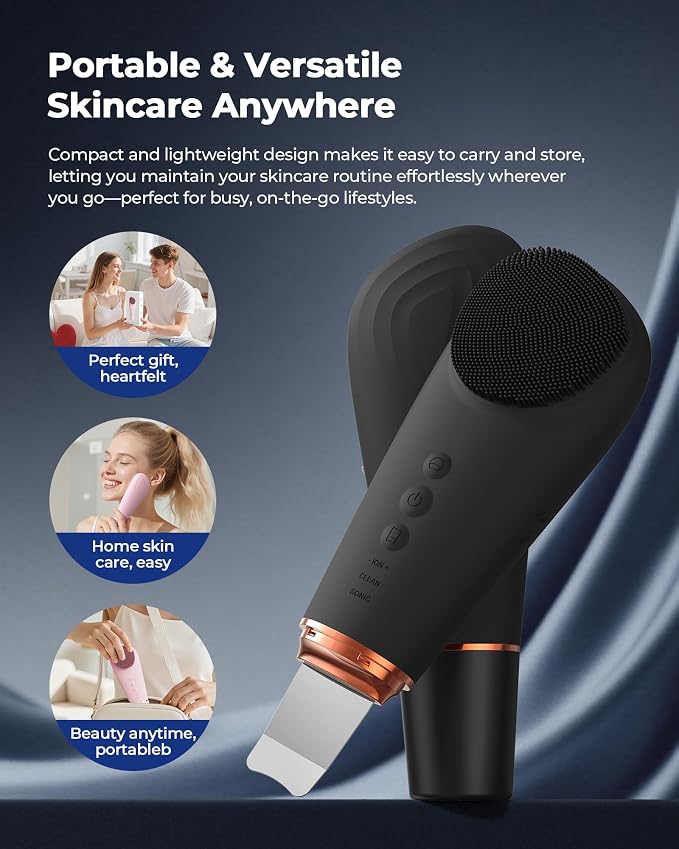 Facial Cleansing Brush & Massager, 2 in 1 Facial Skin Scrubber Waterproof and - Image 6