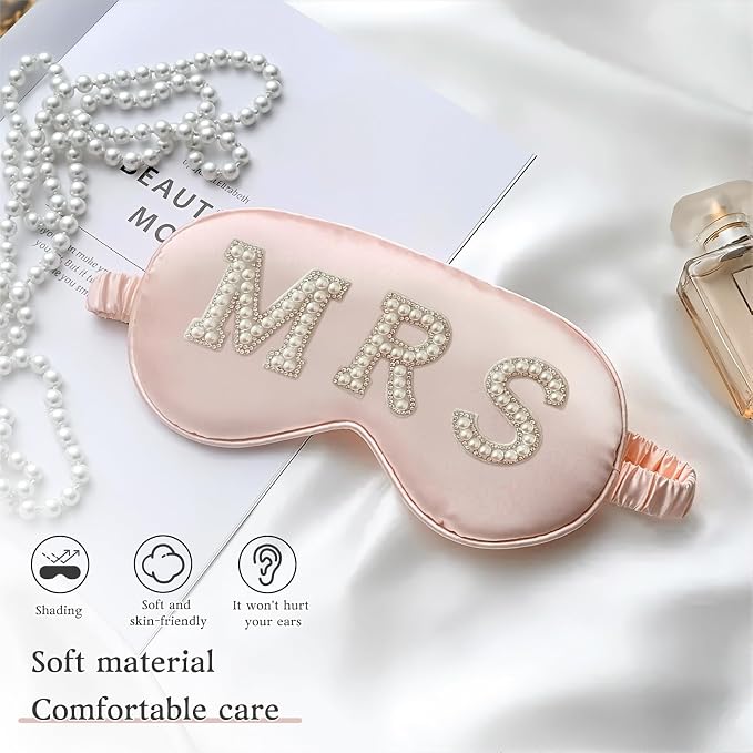 Bride Sleep Mask, Bride Eye Mask, Mrs Satin Bridal Eye Maskes Soft Sleep Maskes - Image 3