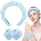 Zkptops Spa Headband for Washing Face Wristband Set Sponge Makeup Skincare - Image 8