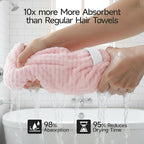 2-Pack Women's Microfiber Hair Towel Wrap: 50% Faster Drying, Ultra - Image 2
