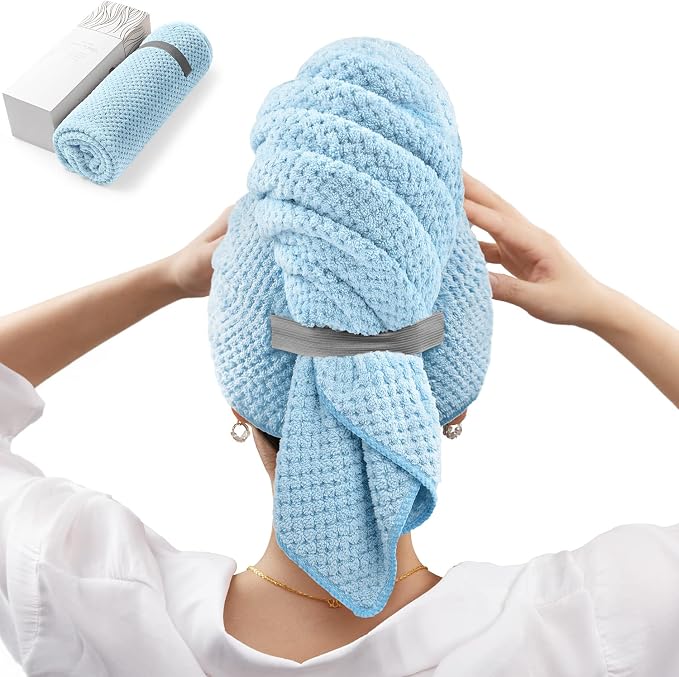 YFONG Large Hair Towel Wrap for Women, Super Absorbent Microfiber Hair Towel by YFONG