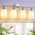 DLLT 4-Light Bathroom Light Fixtures: Nickel Modern Vanity Lights by DINGLILIGHTING