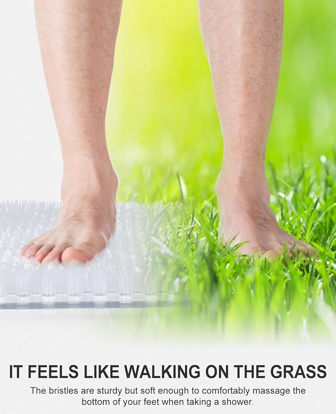 OTHWAY Non Slip Grassy Bathtub Mat : 25.6X13.4 inches Sturdy But Soft Bath - Image 5