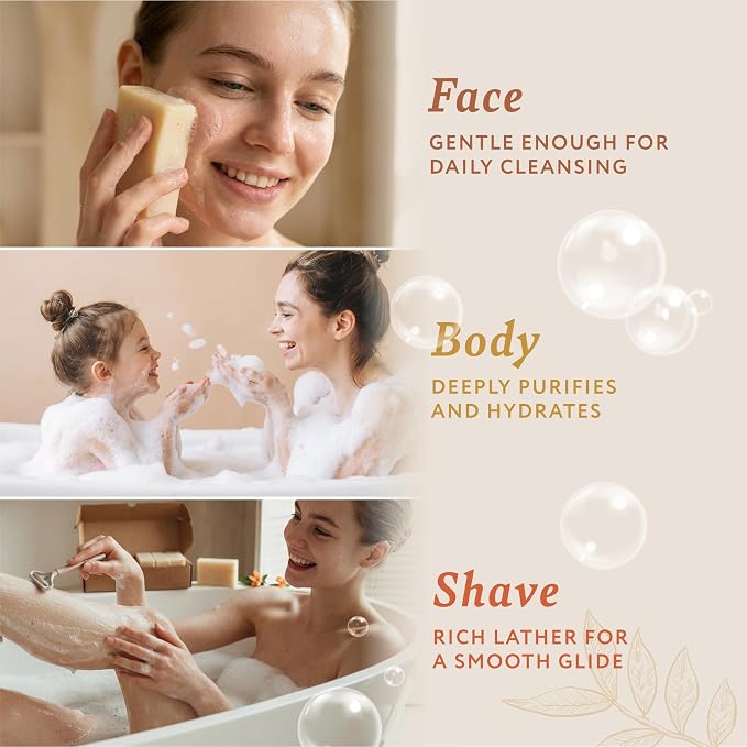 Mary Case Goat Milk & Tea Tree Bar Soap Set of 4 | Natural Soap - Image 4