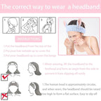 musejoy 2 Pcs Headband Bunny Ears Headband Cute Spa Headbands - Image 5