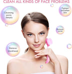 3 Pieces Facial Cleansing Brush Acrylic Handle Face Scrubbers Soft Bristle - Image 2