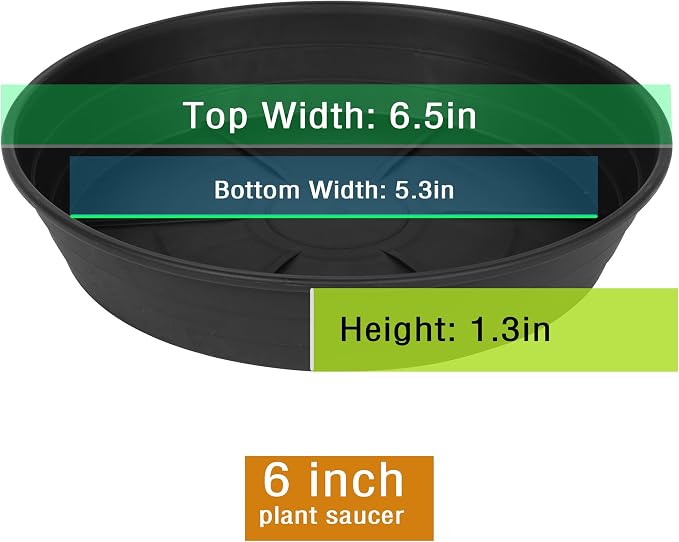 LWALRS 4 Packs 6 Inches Plant Saucer Drip Trays, Round Plastic Plant Pot - Image 2