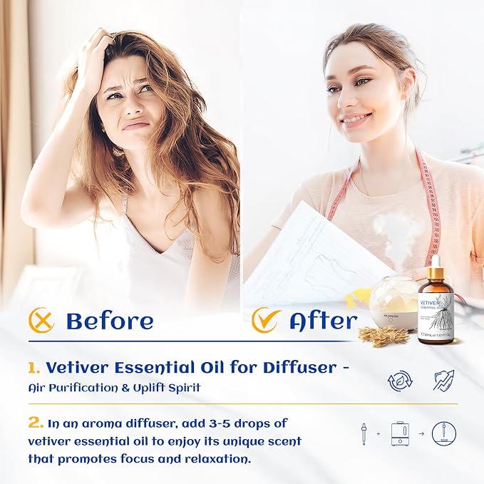 HIQILI 1 Fl Oz Vetiver Essential Oil, 100% Pure Natural - Image 2