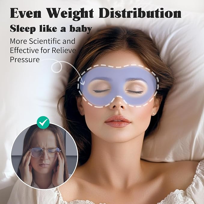 MABAO Weighted Eye Mask for Sleeping, Memory Foam Gentle Pressure Relief - Image 3