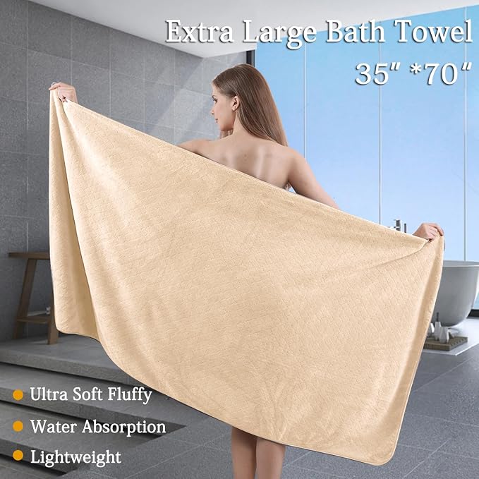 4 Piece Extra Large Bath Towels 35x70 Inches - Image 2