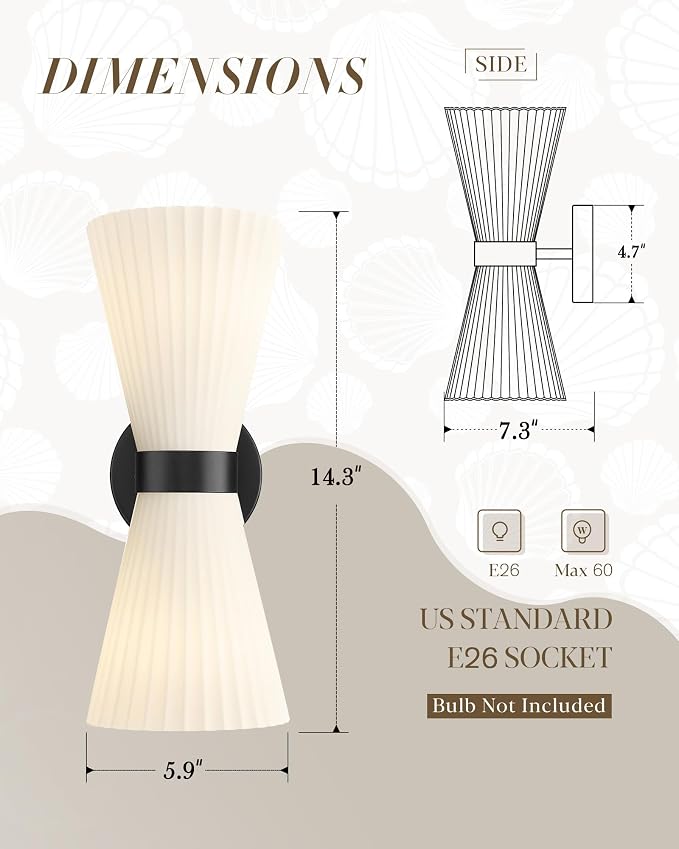 Modern Black Wall Sconce, HWH Up and Down Indoor Sconces Wall Lighting - Image 3