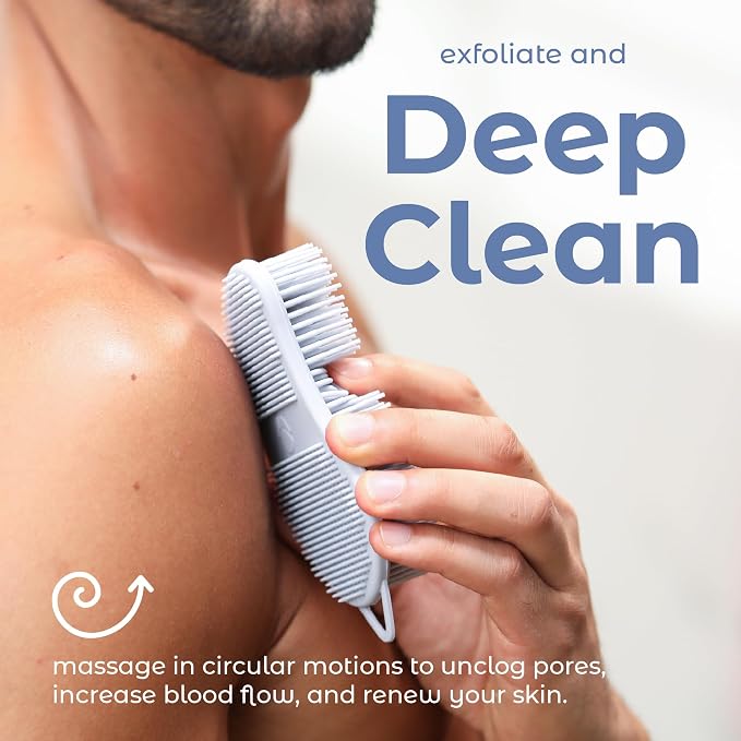 MainBasics Silicone Body Scrubber Dual-Sided Shower Loofah and Exfoliator - Image 5