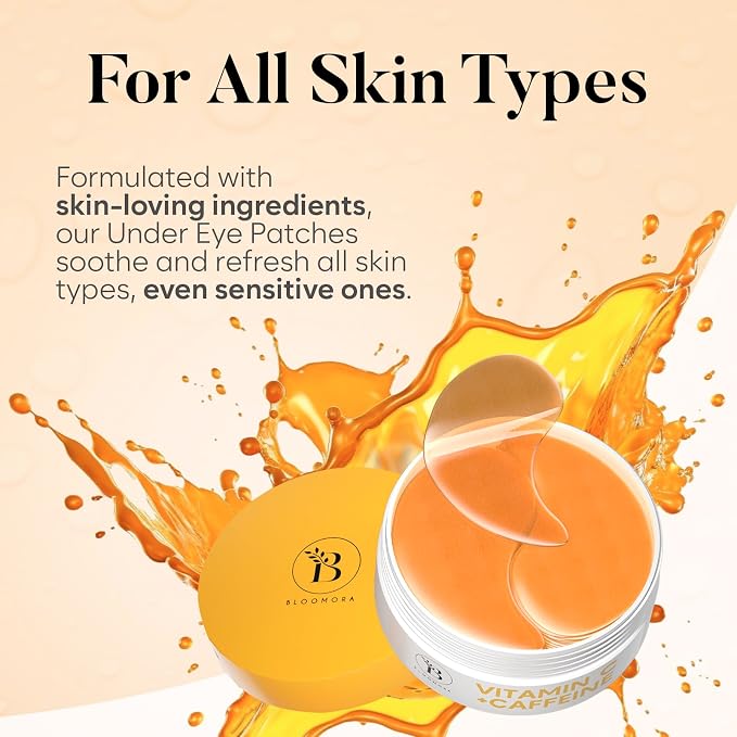BLOOMORA Vitamin C & Caffeine Under Eye Patches, Under Eye Mask - Image 7