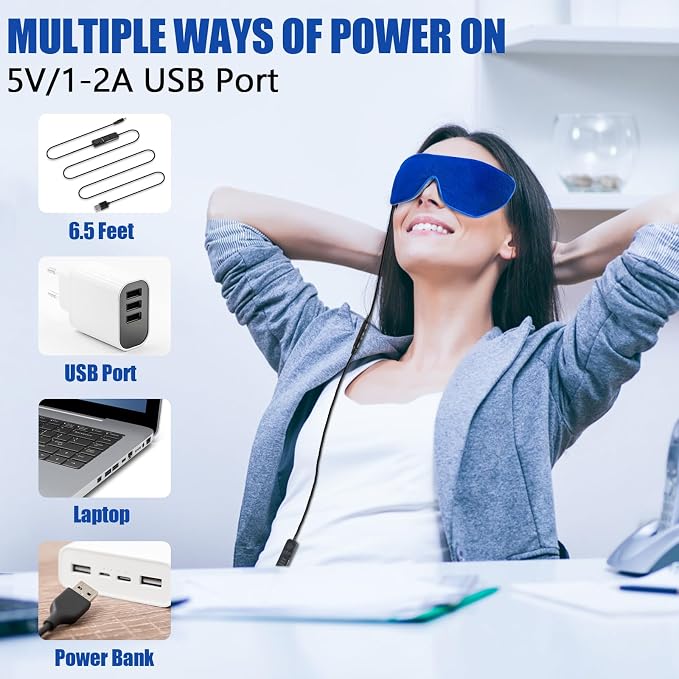 Heated Eye Mask, Washable Dry Eye Mask Heat Eye Compress - Image 6
