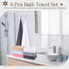 VitalCozy Set of 6 Large Bath Towels - Image 3