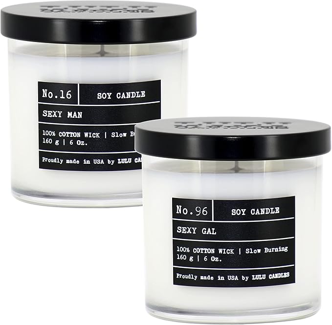 Lulu Candles | Sexy Man & Sexy Gal | Luxury Scented Soy Jar Candle | Hand by LULUCANDLES