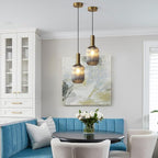 KCO Lighting Mini Smoke Glass Pendant Light Fixture 1-Light Brushed Gold - Image 5