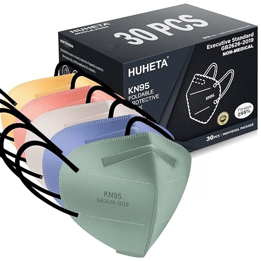 HUHETA KN95 Face Masks for Adults, Packs of 30 KN95 Mask by HUHETA