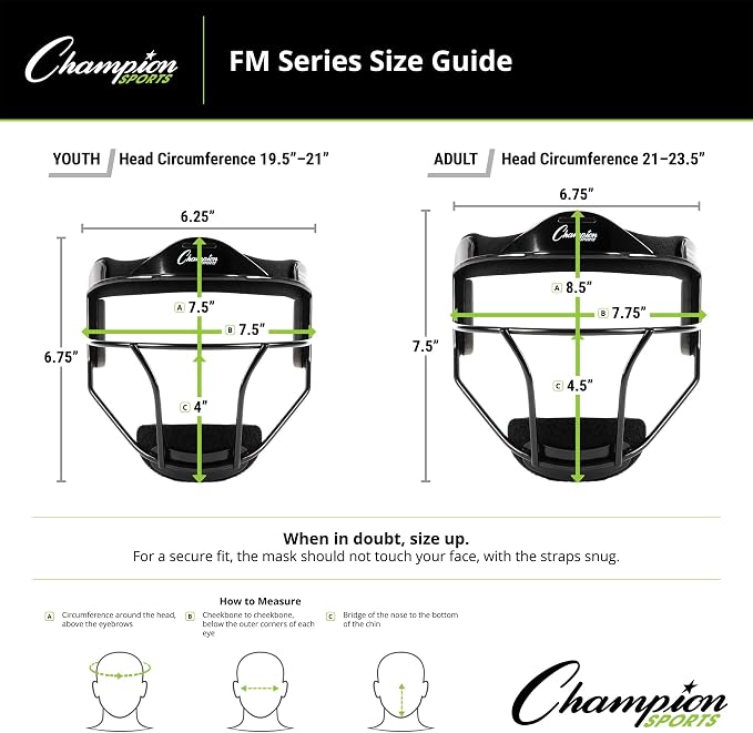 Champion Sports Steel Softball Face Mask – Durable Fielder’s Mask - Image 2