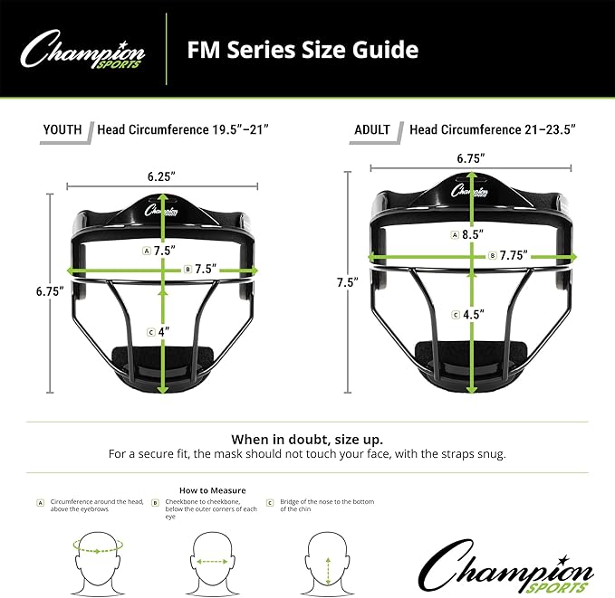 Champion Sports Steel Softball Face Mask – Durable Fielder’s Mask - Image 2