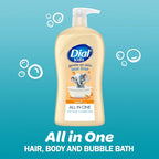 Dial Kids All-in-1 Body + Hair + Bubble Bath, Peach Scent, 32 Fl Oz, - Image 2
