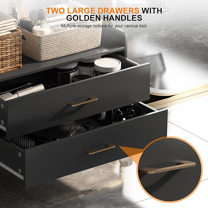 Salon Rolling Trolley with Lockable Wheels Storage Drawers Tool Organizer - Image 9
