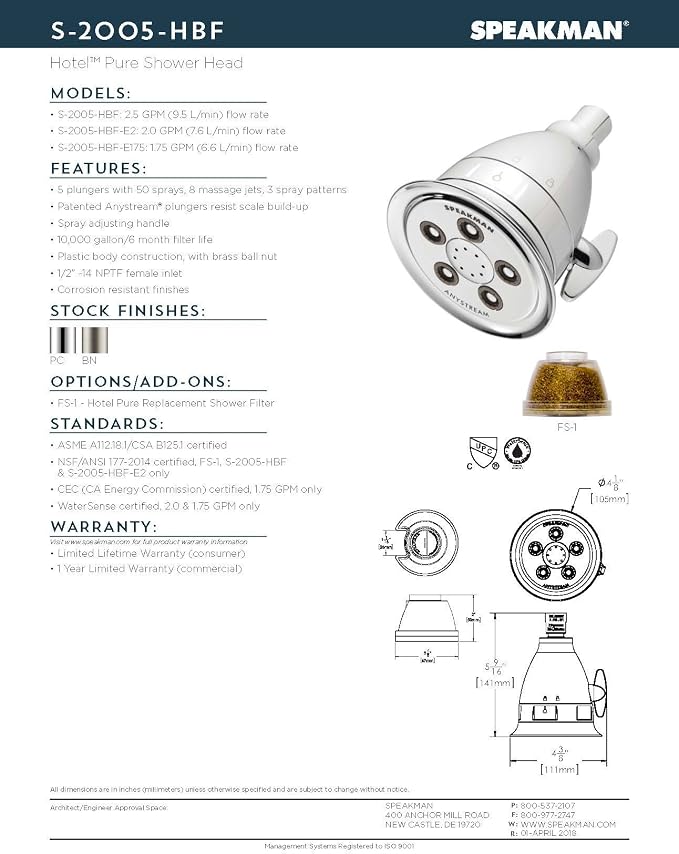 Speakman FS-1 Hotel Replacement Shower Filter - Image 4