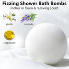 Magnesium Lavender Vanilla Luxury Fizzing Bath Bomb Sensitive Skin Formula - Image 3