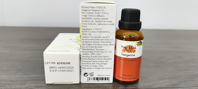 Tangerine 1.01fl.oz Essential Oil, PHATOIL Pure Aromatherapy Oils - Image 2