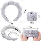 Zkptops Spa Headband for Washing Face Wristband Set Sponge Makeup Skincare - Image 6