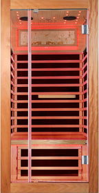 OUTEXER Sauna One Person Far Infrared Saunas Room African Mahogany Wood 1350W by OUTEXER